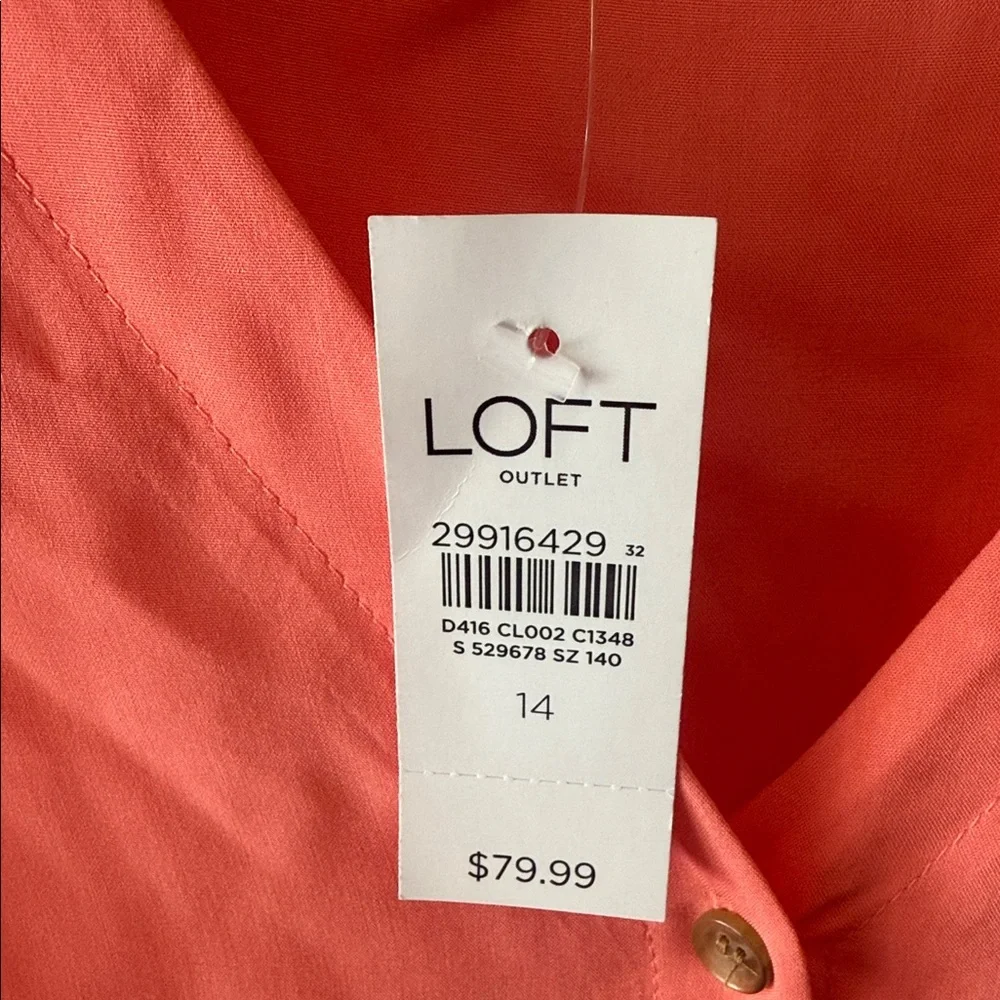 LOFT Vibrant Coral Dress - Picture 2 of 4